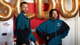 Steph Curry and Adam Pally in Peacock's Mr. Throwback