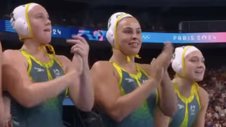 Members of the Australian women's water polo team at the 2024 Olympics