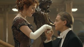 Jack about to kiss Rose's hand in Titanic