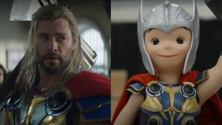 Chris Hemsworth as Thor in LOve and Thunder/ Thor doll for It's a Small World