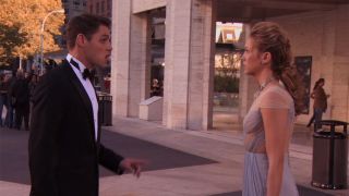 Gossip Girl's Juliet gets into an argument in a sheer dress.