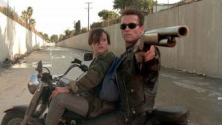 Edward Furlong and Arnold Schwarzenegger in Terminator 2: Judgment Day