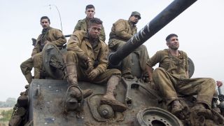 Shia LaBeouf, Logan Lerman, Brad Pitt, Michael Pena and Jon Bernthal in Fury